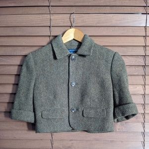 Ralph Lauren Herringbone Tweed Wool Bolero Shrug